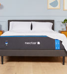 Nectar Full Upholstered Platform Bed Grey - Sample Room View