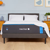 Nectar Queen Upholstered Platform Bed Grey - Sample Room View