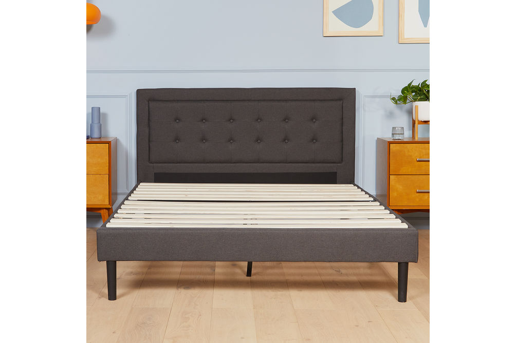 Nectar King Upholstered Platform Bed - Grey