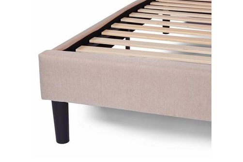 Nectar King Linen Upholstered Platform Bed - Frame and Slats