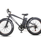 NAKTO 26 Inch Black Cruiser Fat Tire Electric Bike