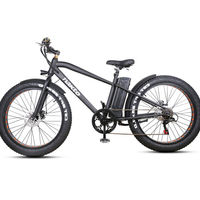 NAKTO 26 Inch Black Cruiser Fat Tire Electric Bike