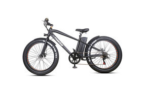 NAKTO 26 Inch Black Cruiser Fat Tire Electric Bike