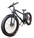 NAKTO 26 Inch Black Cruiser Fat Tire Electric Bike - Tire View