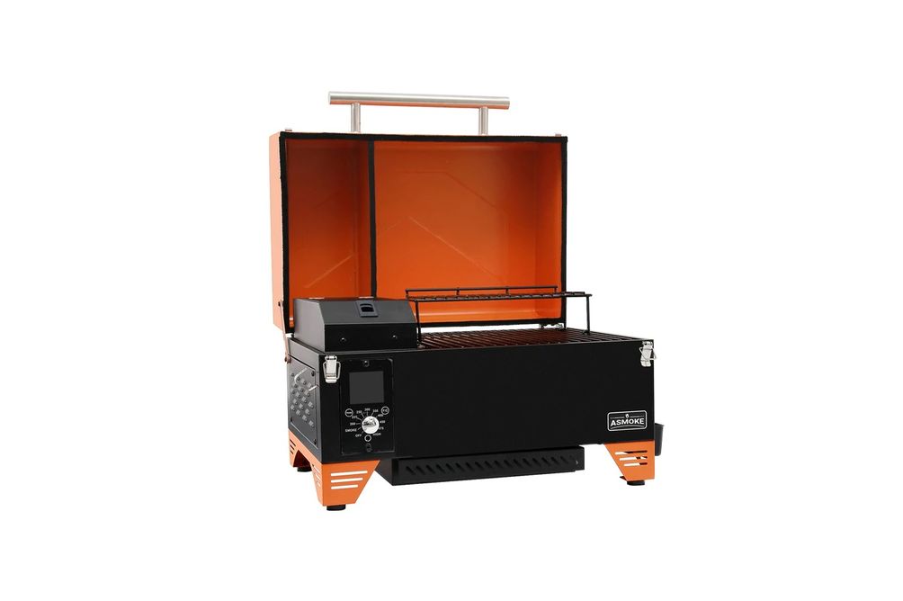 ASMOKE Pellet Grill 8 in 1 Orange Portable Smoker - Open View