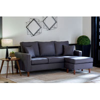 Elements Furniture Volaris-Dark Grey 2-Piece Mini Sectional - Sample Room View