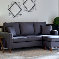 Elements Furniture Volaris-Dark Grey 2-Piece Mini Sectional - Sample Room View