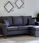 Elements Furniture Volaris-Dark Grey 2-Piece Mini Sectional - Sample Room View