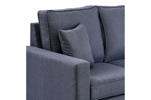 Elements Furniture Volaris-Dark Grey 2-Piece Mini Sectional - Arm Detail