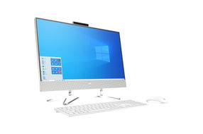 HP 23.8 Inch AMD Athlon Silver 3050U All-In-One Desktop - Side Angle View