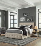 Signature Design by Ashley Gladdinson Queen Upholstered Storage Bed - Sample Room View