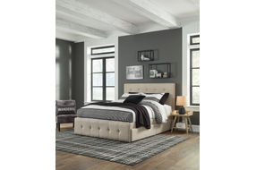 Signature Design by Ashley Gladdinson Queen Upholstered Storage Bed - Sample Room View