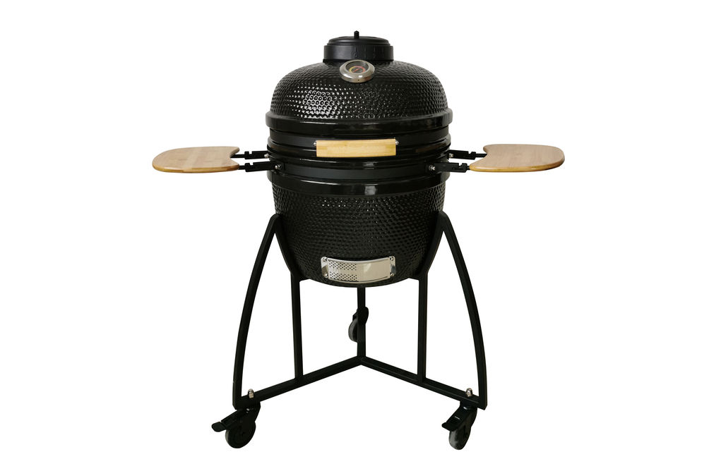 Lifesmart 18 Inch Black Kamado Ceramic Grill with Accessory Package