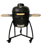 Lifesmart 18 Inch Black Kamado Ceramic Grill with Accessory Package