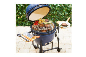 Lifesmart 18 Inch Black Kamado Ceramic Grill with Accessory Package - Alternate Image