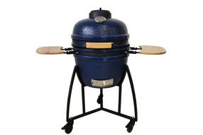 Lifesmart 18 Inch Blue Kamado Ceramic Grill with Accessory Package