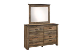 Signature Design by Ashley Trinell 4-Piece King Panel Bedroom Set - Dresser and Mirror