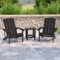 OSC Designs 3-Piece All-Weather Black Adirondack Chairs with Side Table Set - Sample View