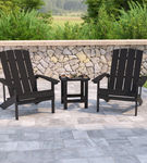 OSC Designs 3-Piece All-Weather Black Adirondack Chairs with Side Table Set - Sample View