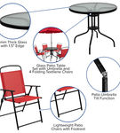OSC Designs Nantucket 6-Piece Red Patio Garden Set with Umbrella - Features