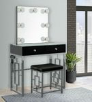Elements Margo Vanity Table and Stool Set with Lighting - Sample Room View