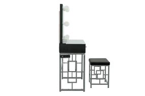 Elements Margo Vanity Table and Stool Set with Lighting - Side View