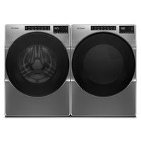 Whirlpool Chrome Shadow 4.5 Cu. Ft. Front Load Washer and 7.4 Cu. Ft. Electric Wrinkle Shield Dryer Pair