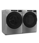 Whirlpool Chrome Shadow 4.5 Cu. Ft. Front Load Washer and 7.4 Cu. Ft. Electric Wrinkle Shield Dryer Pair - Side View