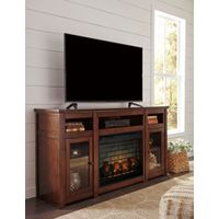 Signature Design by Ashley Harpan 72 Inch Electric Fireplace TV Stand- Sample Room View