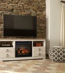 Signature Design by Ashley Willowton 64 Inch TV Stand with Electric Fireplace- Sample Room View