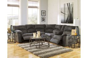 Signature Design by Ashley Tambo-Pewter 2-Piece Manual Reclining Sectional - Sample Room View