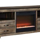 Signature Design by Ashley Trinell 63 Inch TV Stand with Electric Fireplace