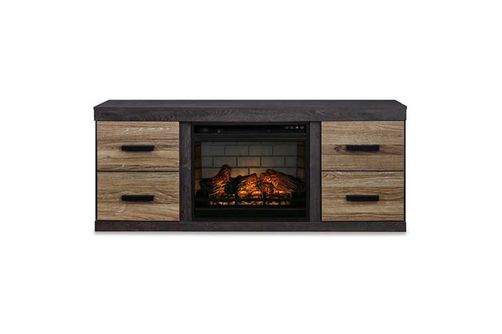 Signature Design by Ashley Harlinton 60 Inch TV Stand with Electric Fireplace