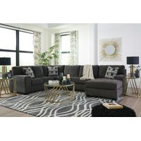 Signature Design by Ashley Ballinasloe-Smoke 3-Piece Sectional with Chaise - Sample Room View