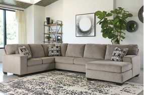 Signature Design by Ashley Ballinasloe-Platinum 3-Piece Sectional with Chaise - Sample Room View