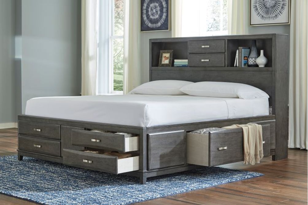 Signature Design by Ashley Caitbrook Queen Storage Bed - Open Drawers View
