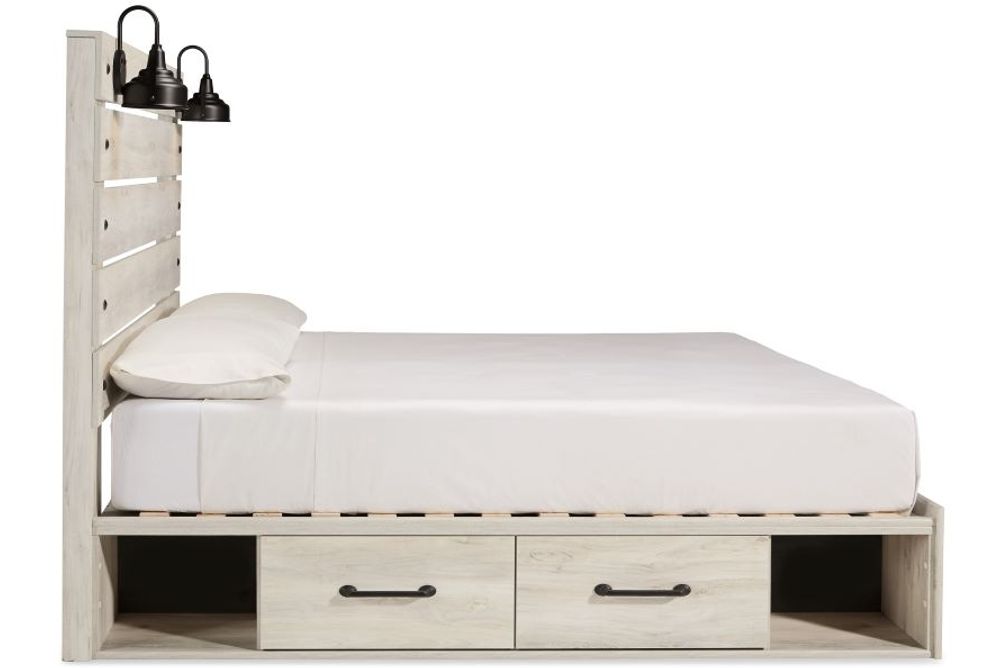 Signature Design by Ashley Cambeck King Panel Bed with Storage - Side View