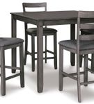 Signature Design by Ashley Bridson Counter Height Dining Table and Bar Stools Gray