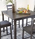 Signature Design by Ashley Bridson Counter Height Dining Table and Bar Stools Gray - Alternate View