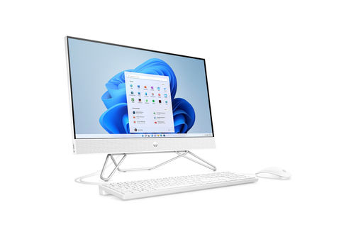 HP 23.8 Inch AIO Intel Celeron 4025 Desktop - Side Angle View