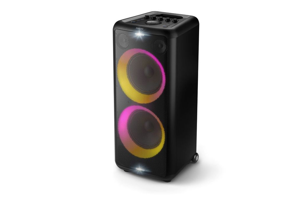 Philips TAX52067/37 Portable Bluetooth Party Speaker with Dual Woofers - Side Angle View