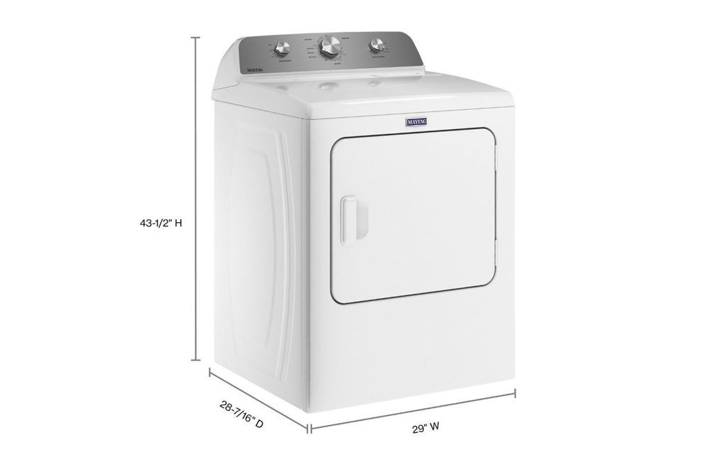 Maytag 7.0 Cu. Ft. Gas Dryer with Wrinkle Prevent - Dimensions