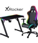 X Rocker Cobra LED Gaming Desk and Thrasher PC Gaming Chair Bundle
