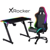 X Rocker Cobra LED Gaming Desk and Thrasher PC Gaming Chair Bundle