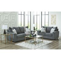 Signature Design by Ashley Stairatt-Gravel Sofa and Loveseat - Sample Room View