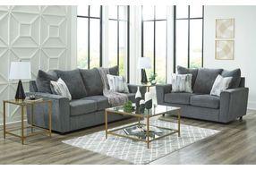 Signature Design by Ashley Stairatt-Gravel Sofa and Loveseat - Sample Room View