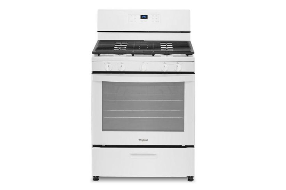 Whirlpool White 5.1 Cu. Ft. Freestanding Gas Range with Edge to Edge Cooktop