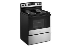 Amana Stainless 4.8 Cu. Ft. 30 Inch Electric Range with Bake Assist Temps - Side Angle View