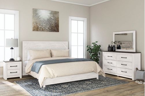 Signature Design by Ashley Gerridan 6-Piece King Panel Bedroom Set - Sample Room View