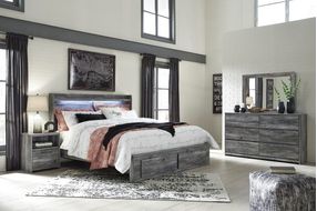 Signature Design by Ashley Baystorm 7-Piece King Panel Storage Bedroom Set - Sample Room View